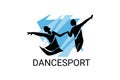dancesport sport vector line icon. a couple of dancers are dancing in the ballroom sport Royalty Free Stock Photo