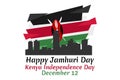 December 12, Happy Jamhuri Day, Independence day of Kenya vector illustration.