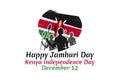 December 12, Happy Jamhuri Day, Independence day of Kenya vector illustration.