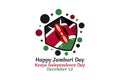 December 12, Happy Jamhuri Day, Independence day of Kenya vector illustration.