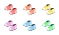Vector Set Of Colorful Baby Shoes Clipart