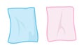 Vector set of blue and pink baby towels clipart