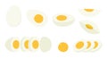 Vector set of sliced hard boiled egg clipart Royalty Free Stock Photo