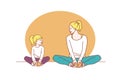 mother and daughter exercising together at home. Royalty Free Stock Photo