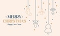 Merry Christmas and Happy New Year text, lettering for greeting cards, banners, posters, isolated vector illustration. Merry Chris Royalty Free Stock Photo