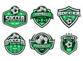 Set of soccer Logo or football club sign Badge. Football logo with shield background vector design