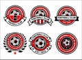 Set of soccer Logo or football club sign Badge. Football logo with shield background vector design