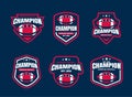 Set of sports logos, games in American football. Football logos collection. American football league labels, emblems and design el