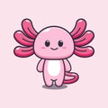 Cute axolotl cartoon mascot illustration.