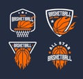 Basketball logo collection, emblem set collections. Basketball logo template bundle.