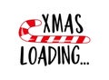 Xmas loading - funny holiday symbol, with candy cane Royalty Free Stock Photo