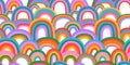 Diverse colorful rainbow doodle seamless pattern illustration Royalty Free Stock Photo