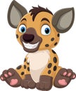 Cartoon cute hyena on white background