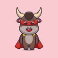 Cute super bull. Royalty Free Stock Photo