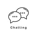 speech bubble icon, chat symbol with line art. vector illustration. eps2