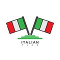 Italian flag design icon in flat style. vector illustration Royalty Free Stock Photo