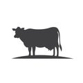 standing cow silhouette. icon cow vector illustration. eps2