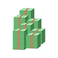 Vector illustration of a mountain of money