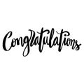 Congratulations word hand lettering calligraphy.