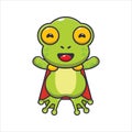 Cute super frog cartoon vector illustration. Royalty Free Stock Photo