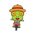 Cool frog with sunglasses riding a motorcycle in summer day. Royalty Free Stock Photo