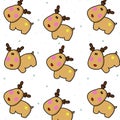 Cute vector pattern with Christmas deer. Beautiful background for your Christmas design.