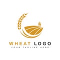 wheat logo template. isolated wheat field icon. vector illustration eps2