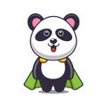 Cute super panda cartoon vector illustration.