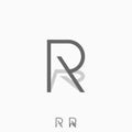 letter or word R sans serif font with shadow behind. Related to initial typography or monogram Royalty Free Stock Photo