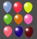 Colorful balloons eps vector isolated birthday party wallpaper background  red green blue pink baloons Print Royalty Free Stock Photo