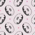 Cool Donuts pattern, hand drawn doodle style, 90s retro vibe