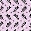 Old school Vans pattern, hand drawn doodle style, 90s retro vibe Royalty Free Stock Photo