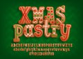 Xmas Pastry alphabet font. Colorful cartoon letters and numbers. Royalty Free Stock Photo