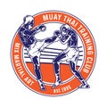 Muay Thai boxing martial art vector illustration logo design