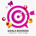 Dart Pink Target Business Vector Image