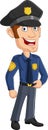 Cartoon smiling officer policeman standing Royalty Free Stock Photo