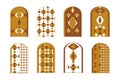 Islamic window and gate shapes set, Silhouettes of Arabic door and window colored in Terracotta color Royalty Free Stock Photo
