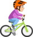 Cute boy cartoon riding a bicycle