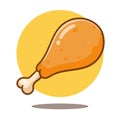 cute cartoon fried chicken leg Royalty Free Stock Photo