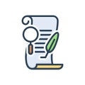 Color illustration icon for Amendment, revisions and rewrite