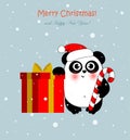 Christmas panta with candy and present. Funny character for your design. Royalty Free Stock Photo