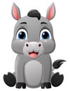 Cute baby donkey cartoon sitting Royalty Free Stock Photo