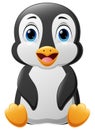 Cute baby penguin cartoon sitting Royalty Free Stock Photo