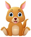 Cute little kangaroo cartoon sitting