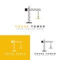 crane logo template, tower crane icon. building construction logo vector illustration. eps2 Royalty Free Stock Photo