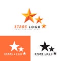 golden star logo. Vector illustration of star 3D icon. eps2