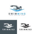 swimming logo creative vector. swimmer athlete sport template icon. eps2 Royalty Free Stock Photo