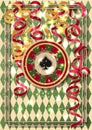 Casino banner with spades poker chip cards