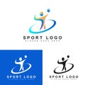 volleyball logo illustration vector. volleyball player logo creative icon. eps2