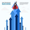 Arrows Up Super Businessman Success Business Booster